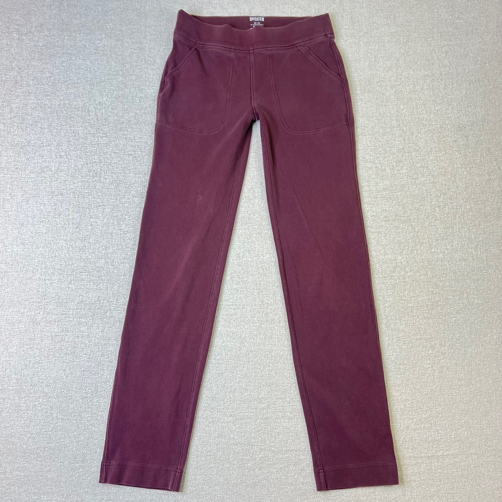 Duluth Trading Co NoGA Naturale Cotton Slim Leg Pants Womens XS 31 Burgundy